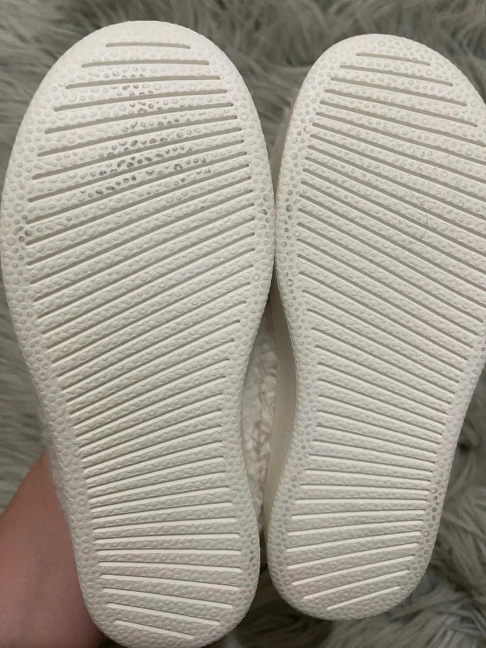 allbirds Kids White Fuzzy Slip-On Shoes